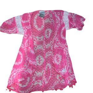 HAUTE KIDS Tie-Dye and Lace Cover-Up